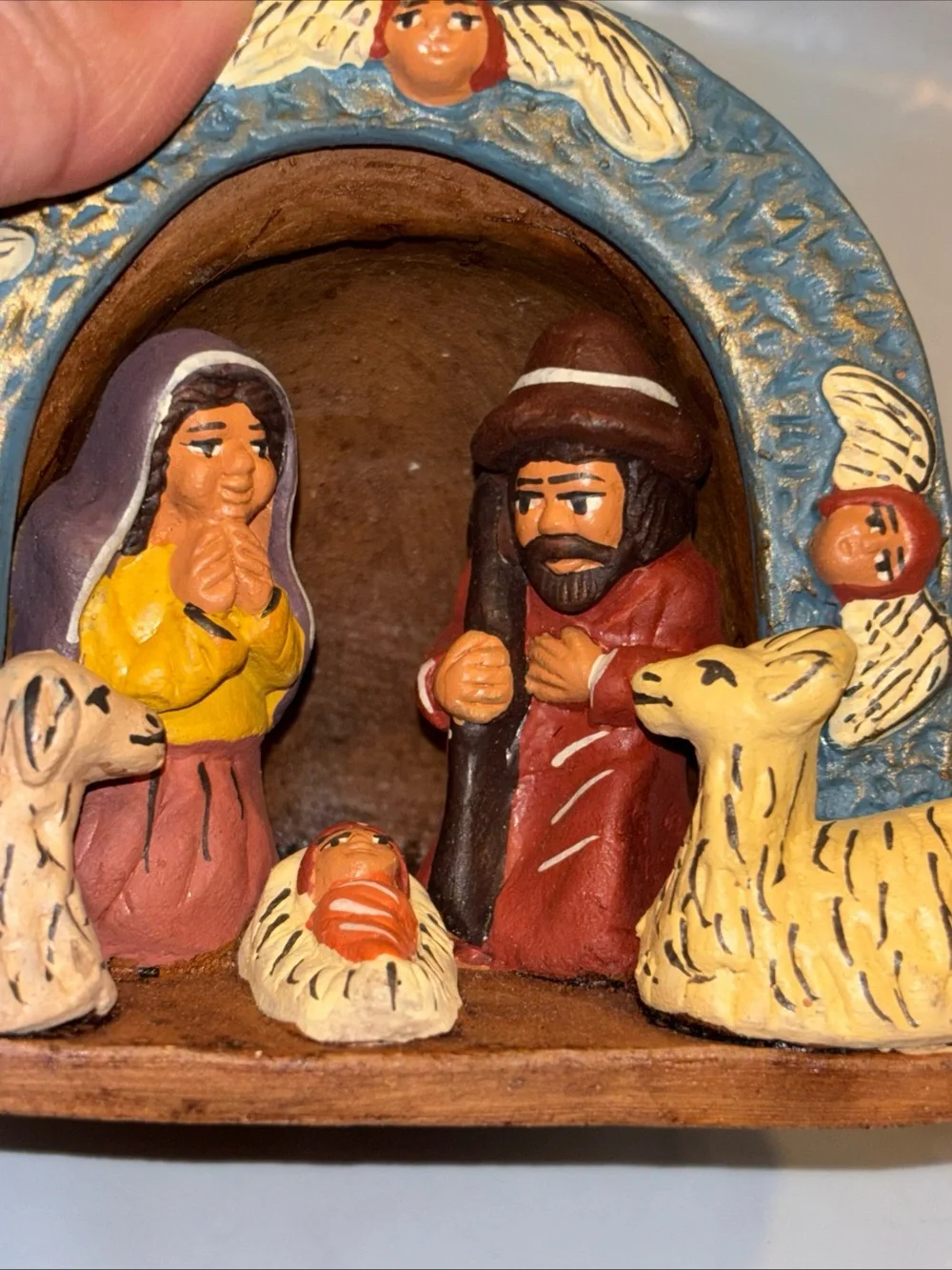 Peru Folk Art Artisan Terra Cotta Clay Pottery Nativity by Manos Amigas s.a.